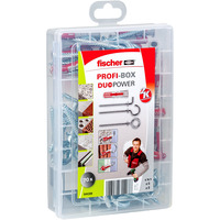 fischer Profi-Box DuoPower + gancho, Pasador gris claro/Rojo