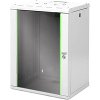 Digitus Carcasa de pared de la serie Unique - 600 x 450 mm (an. x pr.), Armario IT gris claro, Bastidor de pared, 16U, 100 kg, 30 kg, Gris