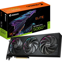 GIGABYTE AORUS GeForce RTX 5060 Ti ELITE 16G Tarjeta Gráfica – 16 GB GDDR7, 128 bits, PCI-E 5.0, 2722 MHz Frecuencia del núcleo, 3 x DisplayPort, 1 x HDMI, GV-N506TAORUS E-16GD 128 bits, PCI-E 5.0, 2722 MHz Frecuencia del núcleo, 3 x DisplayPort, 1 x HDMI, GV-N506TAORUS E-16GD, GeForce RTX 5060 Ti, 16 GB, GDDR7, 128 bit, 7680 x 4320 Pixeles, PCI Express x16 5.0
