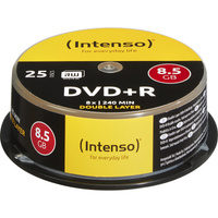 Intenso DVD+R 8.5GB 8x Double Layer 25er Cakebox 8,5 GB DVD+R DL 25 pieza(s), DVDs vírgenes DVD+R DL, 120 mm, Caja para pastel, 25 pieza(s), 8,5 GB