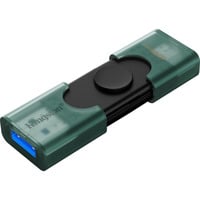 Kingston DataTraveler 128GB USB-A + USB-C 3.2 Gen 1 DuoG2, Lápiz USB verde/Negro, 128 GB, USB Type-A / USB Type-C, 3.2 Gen 1 (3.1 Gen 1), Tapa, 10 g, Negro, Verde