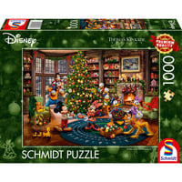 Schmidt Spiele Thomas Kinkade Studios: Disney - Mickey y Minnie decorando el árbol, Puzzle 