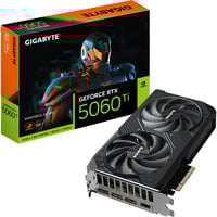 GIGABYTE GeForce RTX 5060 Ti WINDFORCE OC 16G Tarjeta Gráfica – 16 GB GDDR7, 128 bits, PCI-E 5.0, 2587 MHz Frecuencia del núcleo, 3 x DisplayPort, 1 x HDMI, GV-N506TWF2OC-16GD 128 bits, PCI-E 5.0, 2587 MHz Frecuencia del núcleo, 3 x DisplayPort, 1 x HDMI, GV-N506TWF2OC-16GD, GeForce RTX 5060 Ti, 16 GB, GDDR7, 128 bit, 7680 x 4320 Pixeles, PCI Express x16 5.0