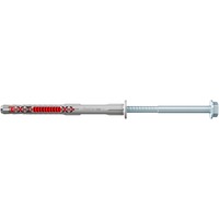 fischer Taco de vástago largo DuoXpand 10x100 FUS, Pasador gris claro/Rojo