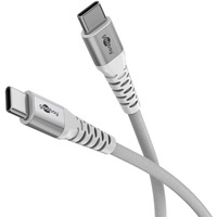 goobay Cable textil USB 2.0 supersuave, conector USB-C > conector USB-C blanco