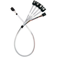 SilverStone Cable adaptador SST-CPS05-RE, mini-SAS SFF 8643 > 4x SATA celeste