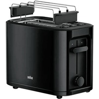 Braun HT3010BK 2 rebanada(s) 1000 W Negro, Tostadora negro, 2 rebanada(s), Negro, Botones, Giratorio, 1000 W