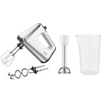 Krups F6085811, Batidora blanco/Plateado