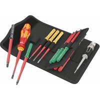 Wera Kraftform Kompakt VDE 16 extra slim 1 Tool Finder, 16 piezas, Destornillador rojo/Amarillo