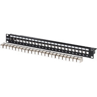 Digitus Panel de parcheo modular, 24 puertos, equipado con 24x DN-93615, Patch Panel negro