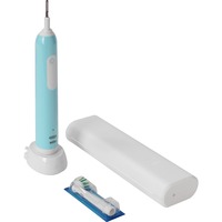 Procter & Gamble Oral-B Pro 1 Cross Action Caribbean Blue con estuche de viaje, Cepillo de dientes eléctrico azul
