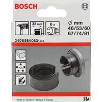 Bosch 2 608 584 063 sierra de corona Establecer, Aluminio, Cobre, Plástico, Madera, Vástago hexagonal, 3,2 cm, 46,53,60,67,74,81 mm, 86 x 57 x 111 mm