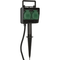 Brennenstuhl 1154430 toma de corriente Negro, Regleta negro, Negro, IP44, 230 V, 16 A