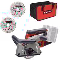 EINHELL Fresadora de ranuras para muros profesional a batería TP-MA 36/30 Li BL-Solo, 36 Voltios (2x18V), Esamblaje con galleta rojo/Negro
