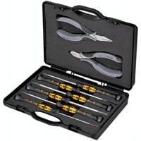 KNIPEX Juego de alicates electrónicos ESD, 8 piezas, Set de pinzas negro/Gris