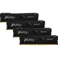 Kingston FURY FURY Beast 128GB 3200MT/s DDR4 CL16 DIMM (Kit de 4) Black, Memoria RAM negro, 128 GB, 4 x 32 GB, DDR4, 288-pin DIMM