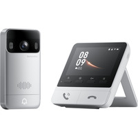 SwitchBot Timbre de video con pantalla, Timbre de la puerta blanco/Plateado