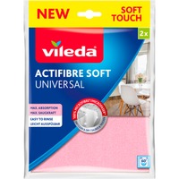 Vileda Paño multiusos Actifibre Soft, juego de 2, Limpiapolvo rosa