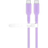 goobay Cable de silicona USB 2.0 lila, conector USB-C > conector USB-C lila