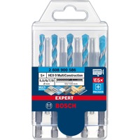 Bosch Expert HEX-9 Broca para piedra 5 pieza(s), Conjuntos de brocas Taladro, Broca para piedra, Rotación manual derecha, Concreto, Plástico, Baldosa blanda, Madera blanda, Acero, 5 pieza(s), Diameter mm: 5.5 / 6.0 / 6.0 / 7.0 / 8.0 Working length mm: 60 / 60 / 60 / 60 / 50 Total length...
