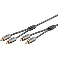 goobay Cable estéreo Cinch Plus negro/Plateado