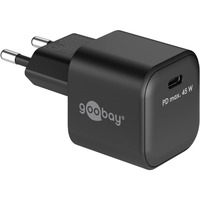 goobay Cargador rápido USB-C Nano, PD, GaN, 45 vatios negro
