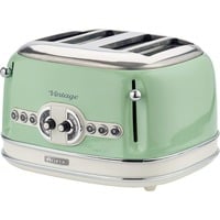 Ariete 0156/04 6 4 rebanada(s) 1600 W Verde, Tostadora verde claro, 4 rebanada(s), Verde, Metal, Botones, Giratorio, 1600 W, 290 mm