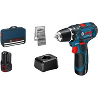Bosch GSR 12V-15 Professional 1300 RPM Negro, Azul, Taladro/destornillador azul/Negro, Destornillador eléctrico, Mango de pistola, Negro, Azul, 1300 RPM, 400 RPM, 1300 RPM