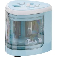 Peach PO102 Sacapuntas eléctrico Azul, Blanco celeste, Sacapuntas eléctrico, Azul, Blanco, 1,2 cm, 6 mm, Batería