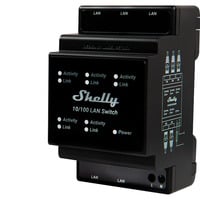 Shelly Switch LAN 5 Puertos 10/100 Mbit, Interruptor/Conmutador negro