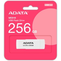ADATA UC310 unidad flash USB 256 GB USB tipo A 3.2 Gen 1 (3.1 Gen 1) Blanco, Lápiz USB blanco, 256 GB, USB tipo A, 3.2 Gen 1 (3.1 Gen 1), 100 MB/s, Girar, Blanco