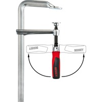 BESSEY Sargento de tornillo de acero macizo original GZ30-12KG, Gato plateado/Rojo