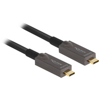 DeLOCK Cable USB-C óptico activo 4K video + datos + PD negro