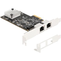 DeLOCK Tarjeta PCI Express x2 a 2 x RJ45, Adaptador de red 