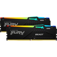 Kingston FURY FURY Beast 16 GB 5200 MT/s DDR5 CL40 DIMM (Kits de 2) RGB, Memoria RAM negro, 16 GB, 2 x 8 GB, DDR5, 288-pin DIMM