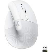 Logitech Lift Ratones, Ratón blanco/Gris claro, mano derecha, Diseño vertical, Óptico, RF Wireless + Bluetooth, 4000 DPI, Blanco