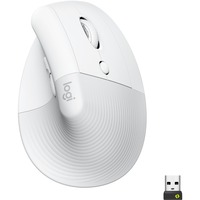 Logitech Lift ratón mano derecha RF Wireless + Bluetooth Óptico 4000 DPI blanco/Gris claro, mano derecha, Diseño vertical, Óptico, RF Wireless + Bluetooth, 4000 DPI, Blanco
