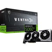 MSI VENTUS GeForce RTX 5060 TI 16G 3X OC NVIDIA 16 GB GDDR7, Tarjeta gráfica GeForce RTX 5060 Ti, 16 GB, GDDR7, 128 bit, 7680 x 4320 Pixeles, PCI Express x16 5.0