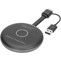 Digitus Transmisor HDMI inalámbrico Click & Present PRO, Alargador de HDMI negro
