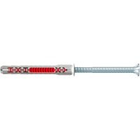 fischer Taco de vástago largo DuoXpand 8x80 T, Pasador gris claro/Rojo
