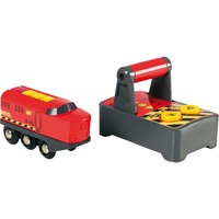 BRIO 33213 Locomotora de mercancías teledirigida, Vehículo de juguete rojo, Niño/niña, 3 año(s), Operado remotamente, AA, Negro, Gris, Rojo, Amarillo