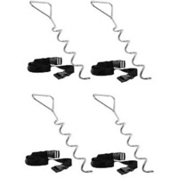 HUDORA Trampoline anchors Kit de anclaje para cama elástica, Soporte Kit de anclaje para cama elástica, Acero, Negro, Plata