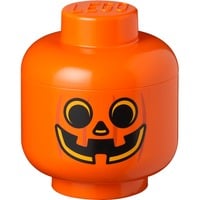 Room Copenhagen LEGO Storage Head "Calabaza", pequeña, Caja de depósito naranja/Negro