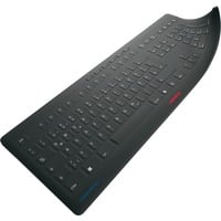 CHERRY 61510017 Cubierta de teclado, Película protectora negro, Cubierta de teclado, Silicona, 463 mm, 164 mm, 100 g, Negro
