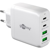 goobay Cargador rápido multipuerto USB-C, PD, GaN, 68 vatios blanco
