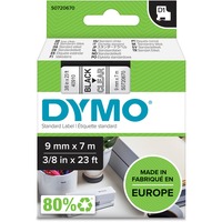 Dymo D1 etiquetas auténticas | impresión negra sobre fondo transparente | 9 mm × 7 m | etiquetas autoadhesivas para etiquetadoras LabelManager, Cinta de escritura Negro sobre transparente, Poliéster, Bélgica, -18 - 90 °C, DYMO, LabelManager, LabelWriter 450 DUO