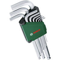 Bosch Juego de llaves Allen, 9 piezas, Destornillador verde/Negro