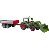 bruder Fendt Vario 211 con cargador frontal y remolque con bordes, Automóvil de construcción 