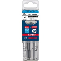 Bosch Expert Broca para martillo SDS plus-7X, Taladro Martillo perforador, Hammer drill bit, 4 mm, 115 mm, Concreto, Piedra, 5 cm