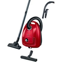 Bosch Serie 4 BGD38RD1H aspiradora 4 L Aspiradora de tambor Secar 600 W Bolsa para el polvo, Aspiradora de suelo rojo, 600 W, Aspiradora de tambor, Secar, Bolsa para el polvo, 4 L, Micro